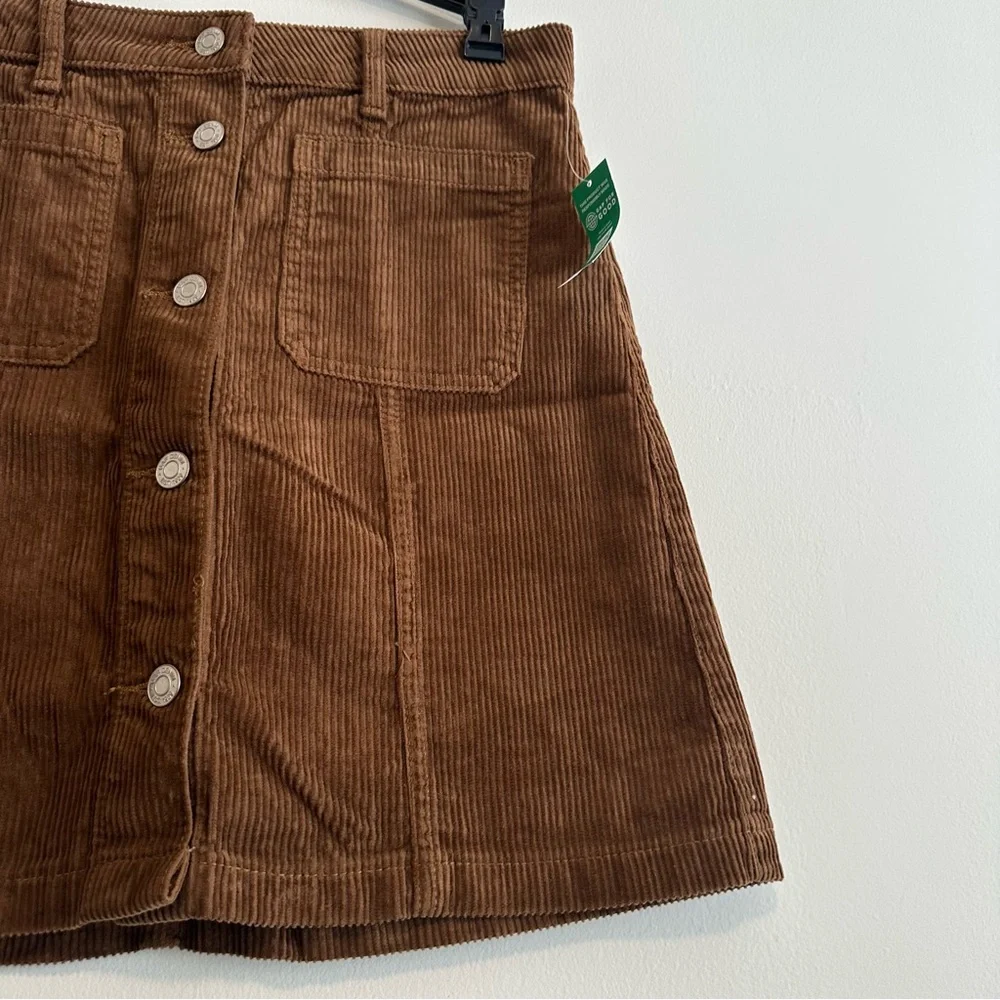 GAP NWT Elegant Brown Corduroy A-Line Skirt - Picture 5 of 10